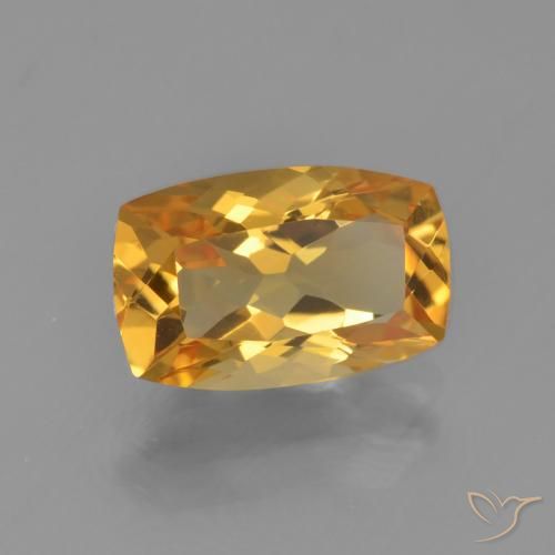 2.55 ct Golden Citrine Stone, Natural Citrine in Cushion-Cut Shape for Sale