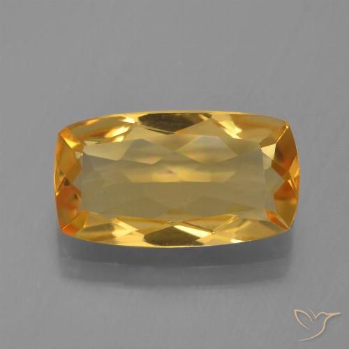 2.53ct Natural Dark Orange-Gold Citrine, Cushion, VVS-VS