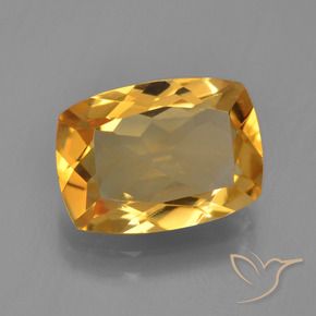 3.04 ct Golden Citrine Stone, Natural Citrine in Cushion-Cut Shape for Sale
