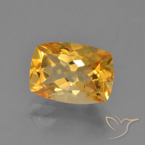2.65 ct Golden Citrine Stone, Natural Citrine in Cushion-Cut Shape for Sale