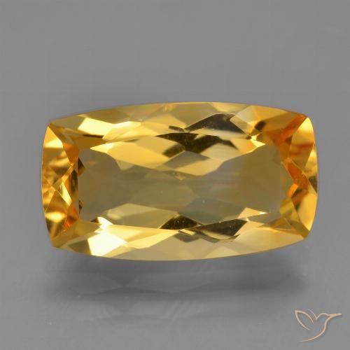 3.76ct Natural Orange-Gold Citrine, Cushion, VVS-VS