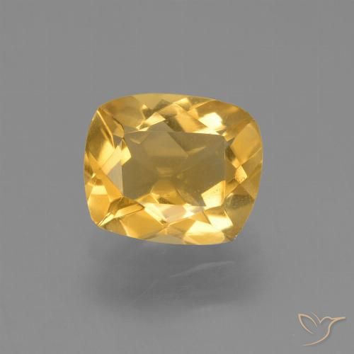 2.02ct Natural Bright Gold Citrine, Cushion, VVS-VS
