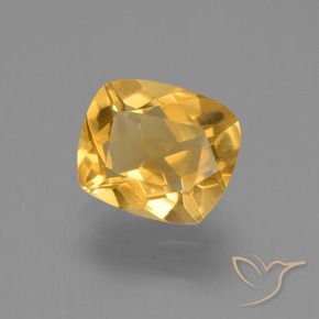 2.02 ct Golden Citrine Stone, Natural Citrine in Cushion-Cut Shape for Sale