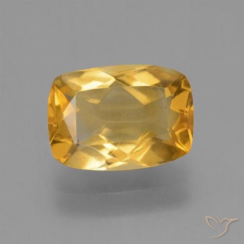 2.77ct Natural Bright Gold Citrine, Cushion, VS