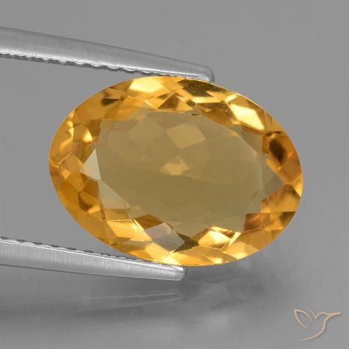 3.77ct Natural Medium-Light Orange-Gold Citrine, Oval, VVS-VS