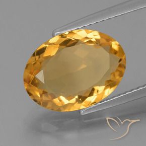 3.77 ct Golden Citrine Stone, Natural Citrine in Oval Facet Shape for Sale