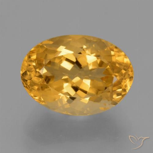 4.93ct Natural Orange-Gold Citrine, Oval, VVS-VS