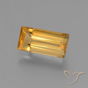 1.85 ct Golden Citrine Stone, Natural Citrine in Baguette Facet Shape for Sale
