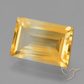 3.61 ct Golden Citrine Stone, Natural Citrine in Baguette Facet Shape for Sale