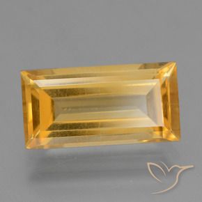 4.25 ct Golden Citrine Stone, Natural Citrine in Baguette Facet Shape for Sale