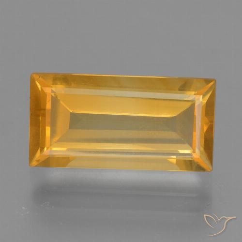 3.92ct Natural Orange-Gold Citrine, Baguette, VS