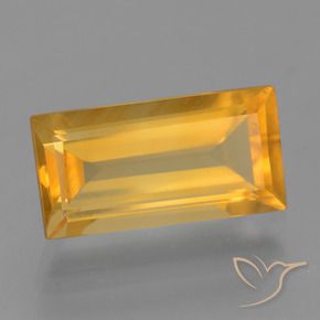3.92 ct Golden Citrine Stone, Natural Citrine in Baguette Facet Shape for Sale