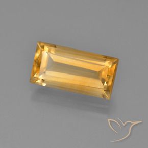 2.92 ct Golden Citrine Stone, Natural Citrine in Baguette Facet Shape for Sale