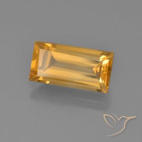 2.86 ct Golden Citrine Stone, Natural Citrine in Baguette Facet Shape for Sale