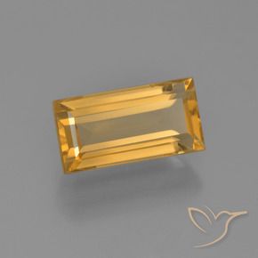 3.28 ct Golden Citrine Stone, Natural Citrine in Baguette Facet Shape for Sale