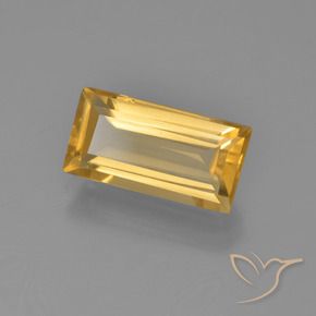 2.77 ct Golden Citrine Stone, Natural Citrine in Baguette Facet Shape for Sale