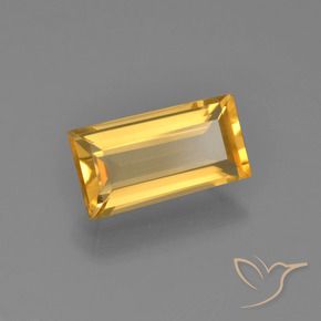 2.32 ct Golden Citrine Stone, Natural Citrine in Baguette Facet Shape for Sale