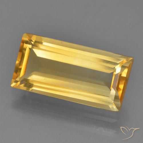 3.80ct Natural Medium Golden Citrine, Baguette, VS