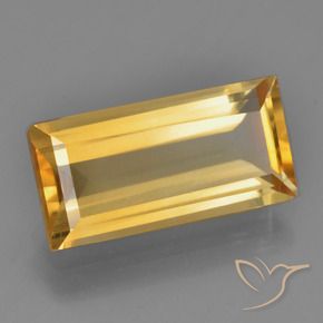 3.80 ct Golden Citrine Stone, Natural Citrine in Baguette Facet Shape for Sale