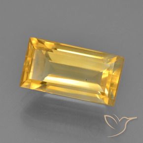 3.68 ct Golden Citrine Stone, Natural Citrine in Baguette Facet Shape for Sale