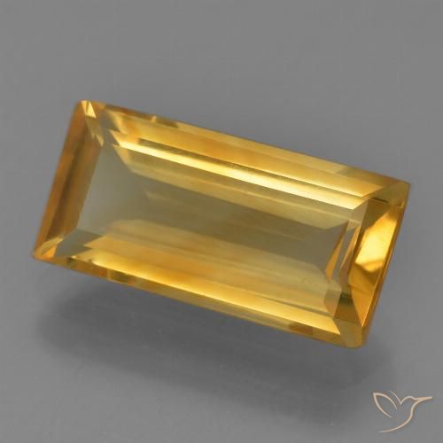 3.83ct Natural Deep Golden Orange Citrine, Baguette, VVS-VS