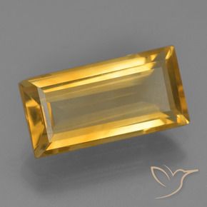 3.83 ct Golden Citrine Stone, Natural Citrine in Baguette Facet Shape for Sale