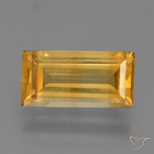 2.50ct Natural Medium-Light Orange-Gold Citrine, Baguette, VS