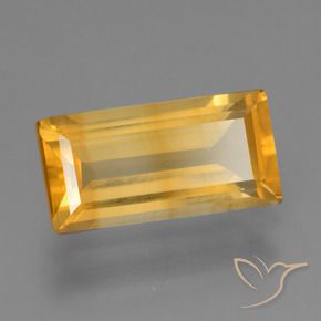 2.50 ct Golden Citrine Stone, Natural Citrine in Baguette Facet Shape for Sale