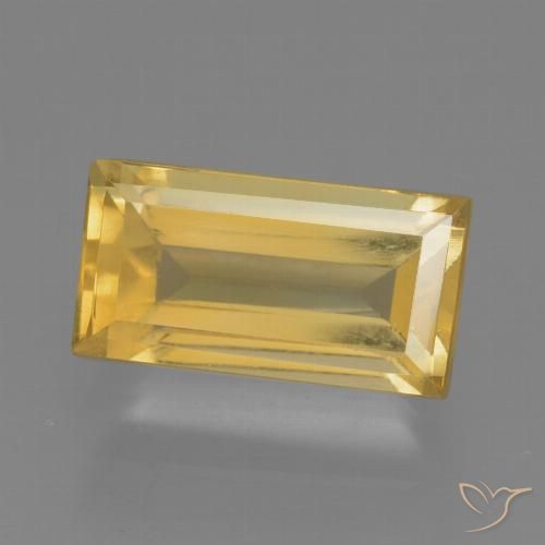2.10ct Natural Medium Gold Citrine, Baguette, VS