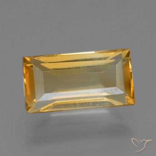 1.79ct Natural Orange-Gold Citrine, Baguette, VS