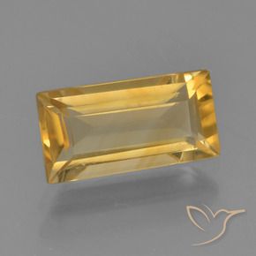 1.49 ct Golden Citrine Stone, Natural Citrine in Baguette Facet Shape for Sale