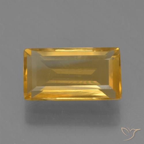 1.60ct Natural Medium-Dark Golden Citrine, Baguette, VVS-VS