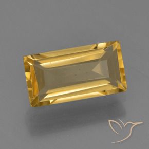 1.49 ct Golden Citrine Stone, Natural Citrine in Baguette Facet Shape for Sale