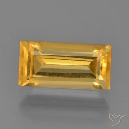 1.79ct Natural Medium Golden Citrine, Baguette, VVS-VS