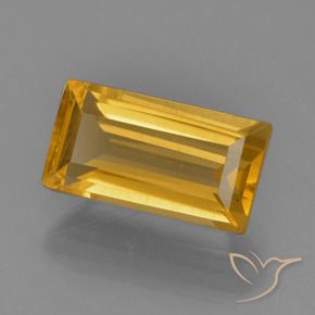 1.79 ct Golden Citrine Stone, Natural Citrine in Baguette Facet Shape for Sale