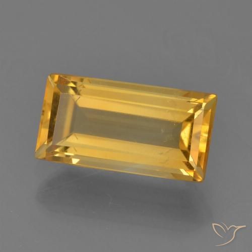 1.62ct Natural Medium-Dark Golden Citrine, Baguette, VS