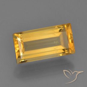 1.62 ct Golden Citrine Stone, Natural Citrine in Baguette Facet Shape for Sale