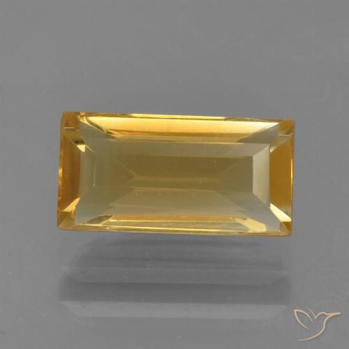 1.69ct Natural Medium-Dark Golden Citrine, Baguette, VVS-VS