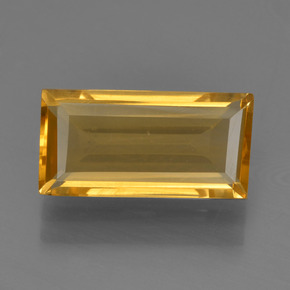 Deep Golden Orange Citrine Gem - 2.3ct Baguette Facet (ID: 455573)