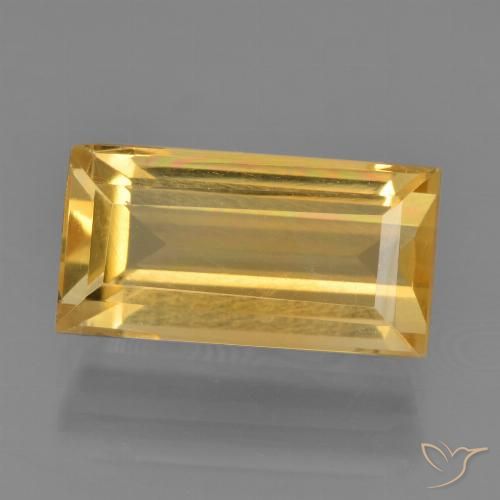 3.39ct Natural Bright Gold Citrine, Baguette, VS