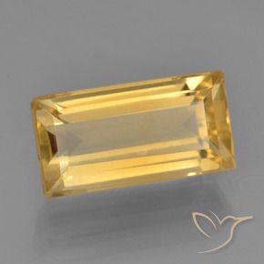 3.39 ct Golden Citrine Stone, Natural Citrine in Baguette Facet Shape for Sale