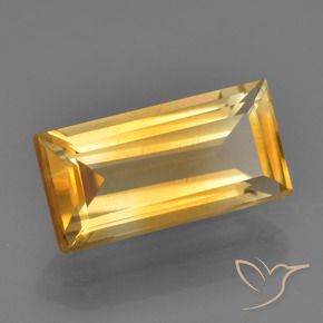 2.70 ct Golden Citrine Stone, Natural Citrine in Baguette Facet Shape for Sale