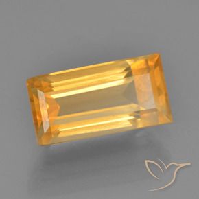 2.76 ct Golden Citrine Stone, Natural Citrine in Baguette Facet Shape for Sale