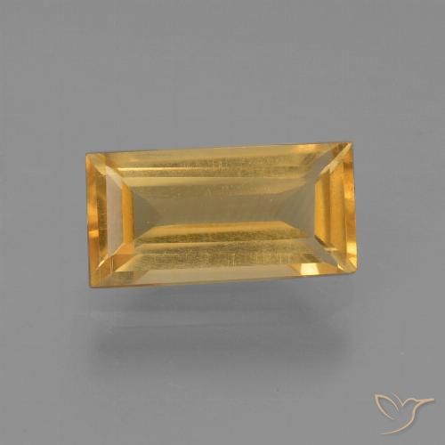 1.44ct Natural Medium Gold Citrine, Baguette, VS