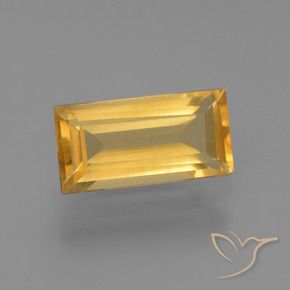 1.44 ct Golden Citrine Stone, Natural Citrine in Baguette Facet Shape for Sale