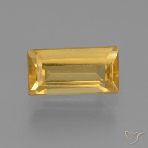 1.76ct Natural Bright Gold Citrine, Baguette, VS