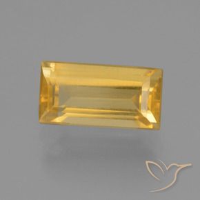 1.76 ct Golden Citrine Stone, Natural Citrine in Baguette Facet Shape for Sale