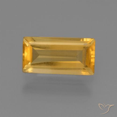 1.43ct Natural Medium-Light Orange-Gold Citrine, Baguette, VS