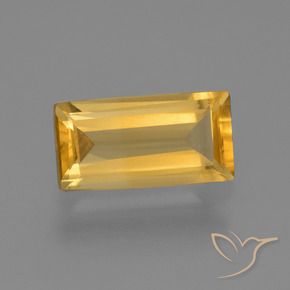 1.43 ct Golden Citrine Stone, Natural Citrine in Baguette Facet Shape for Sale