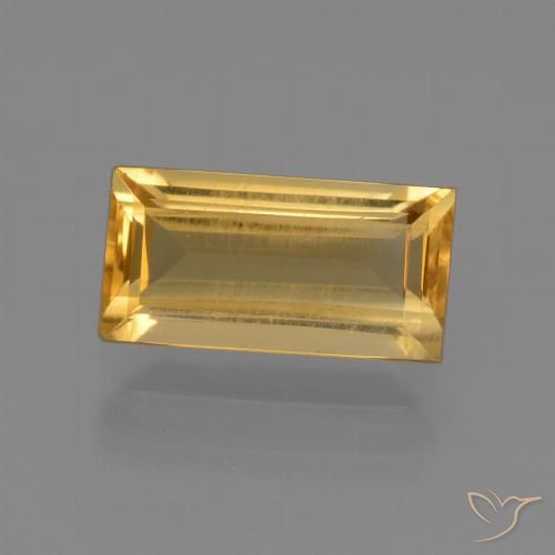 1.62ct Natural Deep Golden Orange Citrine, Baguette, VS